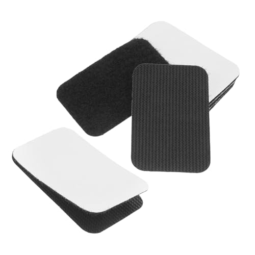 ERINGOGO 5 Paare Anti-Rutsch-Patch doppelseitige klebebänder Aufkleber zur Befestigung des Sofakissens Klettband Klettstreifen mit Klebstoff Klebeband PVC Black von ERINGOGO