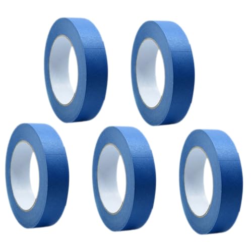 ERINGOGO 5 Rollen Auto -Lackband Klebeband dekorieren breites Klebeband Malerband Schüttgut Rand Malerbänder Abdeckband mit geringer Klebkraft Modellabdeckband Farbband Blue von ERINGOGO
