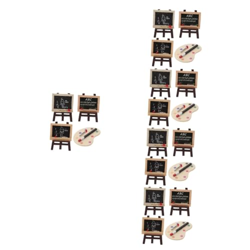 ERINGOGO 5 Sätze Kleines Tafelmodell Mini-hausmalwerkzeug Lichthausdekorationen Für Zu Hause Kleines Malbrett Tisch Staffelei Winzige Möbel Puppentafeln Zubehör Hölzern Kind Miniatur von ERINGOGO