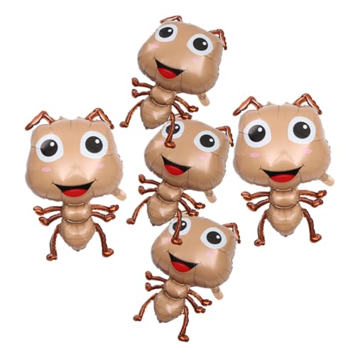 ERINGOGO 5 Stück Ameisenballon Fest Folienballon Insekt Dekorationen Ameise Luftballons Ballons Für Ballontiere Sortiert Süße Tierballons Glücklich Groß Geformt Aluminiumfolie Light Brown von ERINGOGO