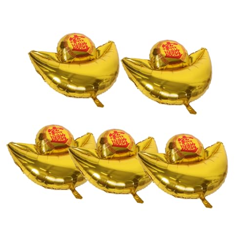 ERINGOGO 5 Stück -Ballon Aluminium Dekorationen Thema Party Glücklich umwerben Folienballon Neujahrsdekore Luftballons für die Abschlussfeier Luftballon zur Dekoration Golden von ERINGOGO