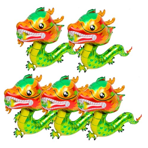 ERINGOGO 5 Stück Cartoon Drache Aluminiumfolie Ballons Chinesisches Neujahr Dekoration Jahr Des Drachen Party Luftballons für Feierlichkeiten und Festlichkeiten von ERINGOGO