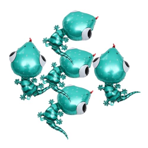 ERINGOGO 5 Stück Gecko -ballon Tierballon Thema Tiere Dschungel Aufblasbarer Gecko Luftballons Led Giraffenballon Party Nummer Ballon Wild Lebende Ballons Gecko-ballons Aluminiumfolie Blau von ERINGOGO