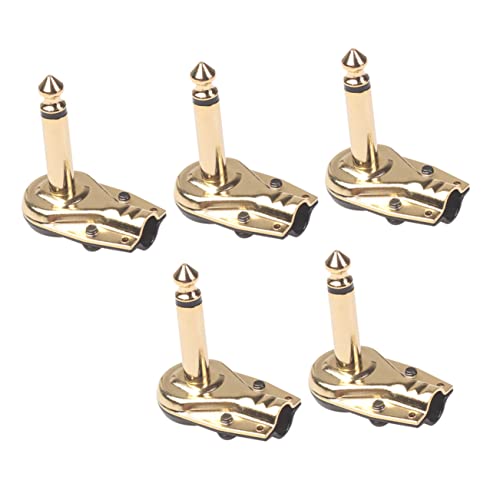 ERINGOGO 5 Stück Guitar -Effektor -Kabelstopfen Stecker Wirkung Instrument Gitarrenpedal-Patch- Gitarrenkabel Effektpedalanschluss Koppler für Gitarren-Effektpedale Golden von ERINGOGO