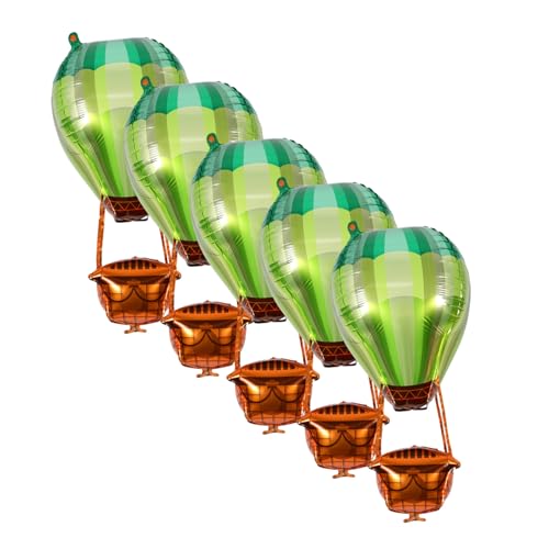 ERINGOGO 5 Stück Heißluftballon Folienballons aus Aluminiumfolie Langlebige Partydekoration für Geburtstag Babyparty Hochzeit Einzigartige Schwebende Tischdekoration von ERINGOGO