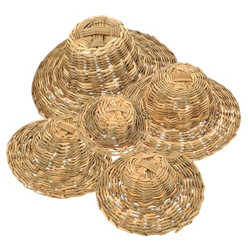 ERINGOGO 5 Stück Mini Strohhut Handgefertigte Kleine Sombrero Hüte als Vielseitige Deko und Bastel accessoire Leicht und Kompakt für Foto requisiten DIY projekte und Geschenkideen von ERINGOGO