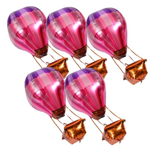 ERINGOGO 5 Stück Teiliges Heißluftballon Aluminium Folienballon Langlebige Metallic Geburtstagsdekoration Einfach Aufzublasen als Party und Babyshower Mittelpunkt Farbenfrohe von ERINGOGO