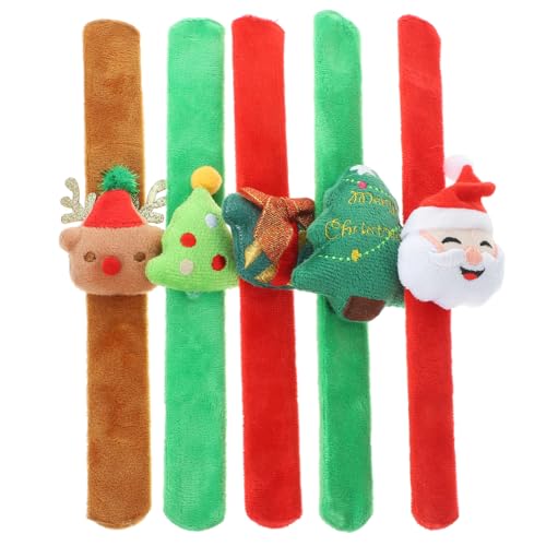ERINGOGO 5 Stück Weihnachts Klapparmbänder Slap Armband Plüsch Weihnachts Klapparmbänder Schnapparmbänder Großpackung ERINGOGO 5 Stück Weihnachts Klapparmbänder Slap Armband Plüsch Weihnachts Klapparmbänder Schnapparmbänder Großpackung von ERINGOGO