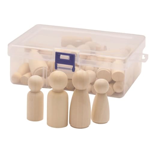 ERINGOGO Holzpuppen 50-teiliges Set Zum Ausmalen Und Malen Spielzeug Für Kinder von ERINGOGO