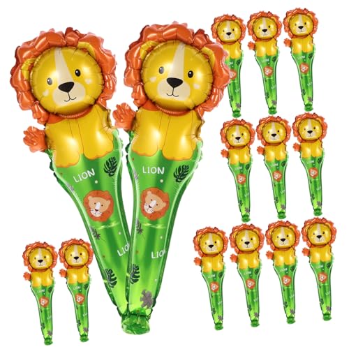 ERINGOGO 50 Stück Löwen-Partyballons party deko luftballons ballonie Halter für Ballonstäbchen Löwen-Partydekorationen Brautduschenballons Aufblasbare Folienballons Aluminiumfolie von ERINGOGO