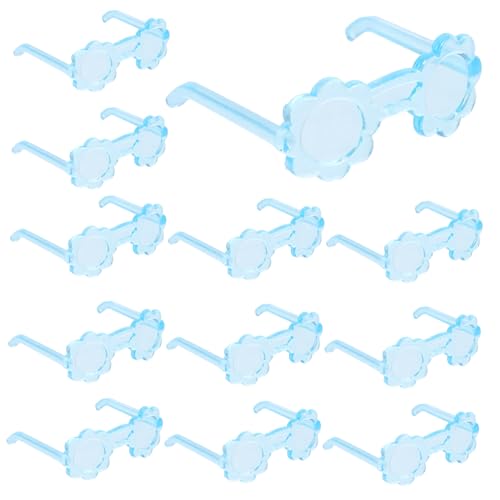 ERINGOGO 50 Stück Mini-Brille Mini-Puppen Mädchen für Puppe Puppe mini Puppenkleidung Dollhouse zubehör Puppenbrillen Miniatur-Brillensachen Plastik Sky-Blue von ERINGOGO