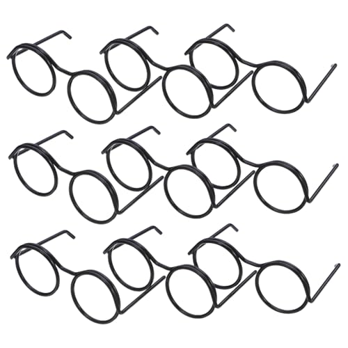 ERINGOGO 50 Stück Miniatur Brillen für Puppenhaus Miniatur Metallfassung Sonnenbrillen Rundbrillen DIY Basteln Zubehör für Mini Puppe Accessoires Detailgetreue Puppen Eyewear Props von ERINGOGO
