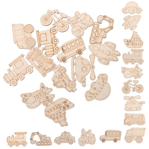 ERINGOGO 50 Stück Teiliges Holzfahrzeug Scheiben aus Naturbelassenem Holz Verschiedene Formen Robuste DIY Holzfiguren zum Bemalen und Basteln für Kreative und Handwerksprojekte ERINGOGO 50 Stück Teiliges Holzfahrzeug Scheiben aus Naturbelassenem Holz Verschiedene Formen Robuste DIY Holzfiguren zum Bemalen und Basteln für Kreative und Handwerksprojekte von ERINGOGO