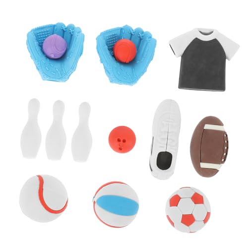 ERINGOGO 50Stücke Cartoon Radiergummi Fußball Und Basketballform Lustige Schreibwaren Für Kreatives Für Schulbedarf Gemischte Designs von ERINGOGO