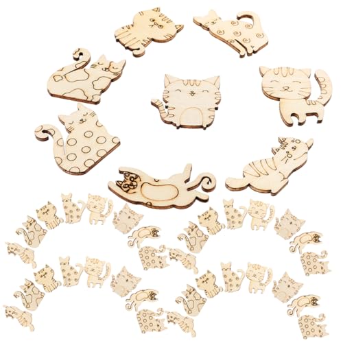 ERINGOGO 50Stücke Holz Katzenausschnitte für DIY Bastelprojekte Ungemalte Holzscheiben zum Gestalten von Katzen Deko für Kreative Anwendungen für Party und Wohnraumdekoration ERINGOGO 50Stücke Holz Katzenausschnitte für DIY Bastelprojekte Ungemalte Holzscheiben zum Gestalten von Katzen Deko für Kreative Anwendungen für Party und Wohnraumdekoration von ERINGOGO