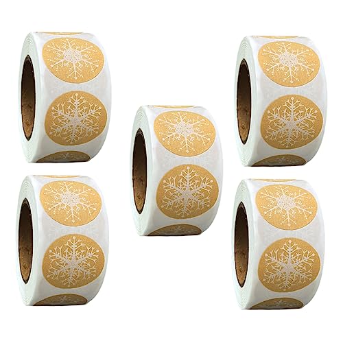 ERINGOGO 5Rollen Weihnachtsaufkleber Selbstklebende Kraftpapier Etiketten Für Dekoration Etiketten Pro Für Feiertagsverpackungen von ERINGOGO