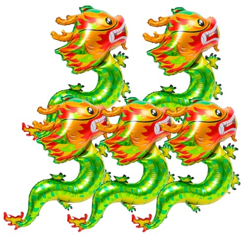 ERINGOGO 5stücke Drachen Luftballons Aus Aluminiumfolie Für Jahr Des Drachen Festliche Dekoration Für Frühlingsfest Und Neujahr Geeignet Für Partys Und Feiern von ERINGOGO