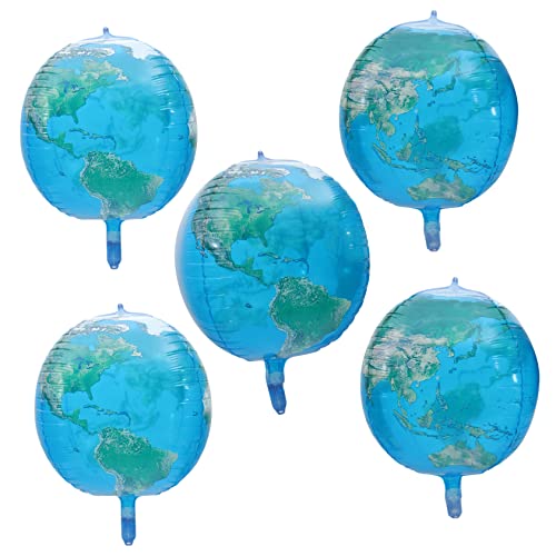 ERINGOGO 5Stücke Planetendekoration Luftballons Aluminiumfolie Erdballons für Wissenschafts Partys Transparentes Design für Kreative Feierlichkeiten von ERINGOGO