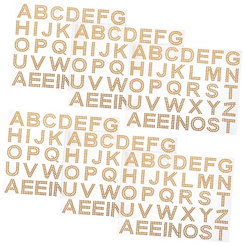 ERINGOGO 6 Blätter Diy Strassaufkleber Selbstklebende Dekoration für Handy Buch Scrapbooking Bling Rhinestone Sticker Individualisierbare Kunstprojekte Goldene und Formen von ERINGOGO