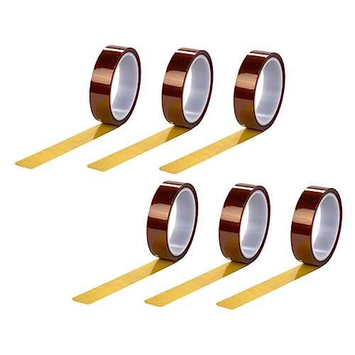 ERINGOGO 6 Rollen Hitzebeständiges Polyimid Klebeband Gelb Wärmeklebeband für Sublimation Heat Press Isolierband Vielseitig für Pcb Druck Verpackung Schweißschutz ERINGOGO 6 Rollen Hitzebeständiges Polyimid Klebeband Gelb Wärmeklebeband für Sublimation Heat Press Isolierband Vielseitig für Pcb Druck Verpackung Schweißschutz von ERINGOGO
