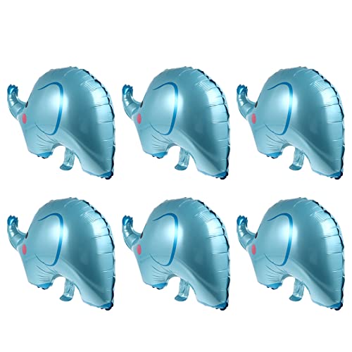 ERINGOGO 6 Stück Elefantenballon Party Luftballons mit Dschungelmotiv elefant folienballons Tierballons tierische Folienballons Ballonspielzeug Kleine Folienballons Aluminiumfolie Blau von ERINGOGO