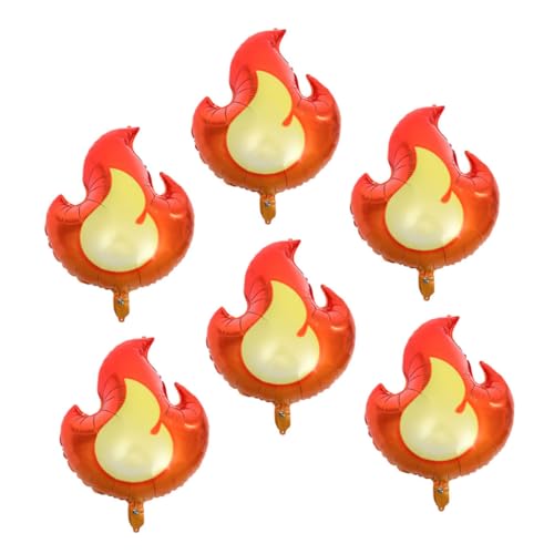 ERINGOGO Flammenballonfolie 6 Stück Rot Gelb Orange Luftballons Feuerwehrmann Requisiten von ERINGOGO