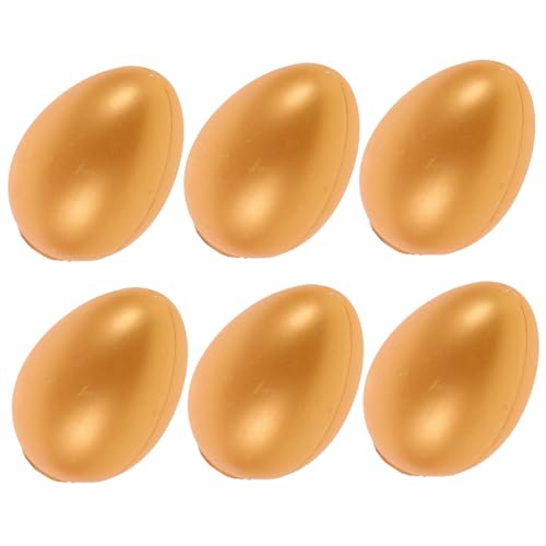 ERINGOGO 6 Stück Goldene Eier Spielzeugfüller Pre Topper Partykorb Spender Eierkartons Eierträger Hochzeitsbedarf Leere Aktivitätseier Eier Goldene Ostereier Leere Eier von ERINGOGO
