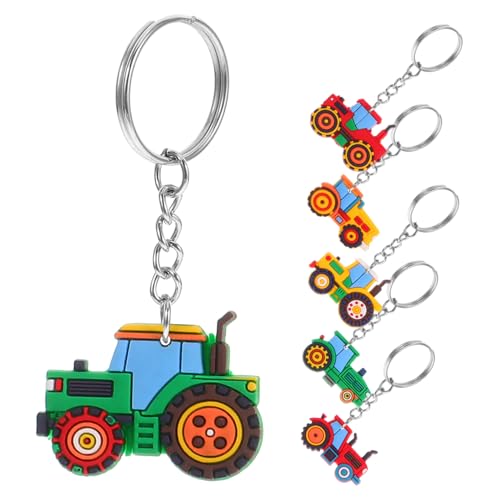 ERINGOGO 6 Stück Schlüsselanhänger Landwirtschaftstraktor Schlüsselring Niedliches Design für Erntefeste und Schulpreise Multifunktional als Taschenanhänger für Jungen und Mädchen von ERINGOGO