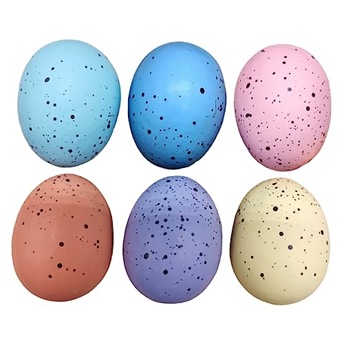 ERINGOGO 6 Stück Simulations-Ei-Modell ostereierfarbe easter eggs easter decoration egg maging Szene Party dekoriert Ornament Fälschung bemalten Ei bemalte Eierverzierungen Schaum von ERINGOGO