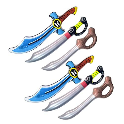 ERINGOGO 6 Stück Teiliges Aufblasbares PVC Piratenschwert Langlebige Party Requisite für Leichte und Robuste Spielzeugschwerter für Bühnenauftritte und Piratenspiele von ERINGOGO