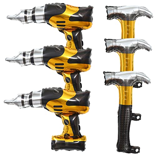 ERINGOGO 6 Stück Teiliges Baustellen Aluminiumfolie Luftballon Hammer Bohrer Langlebige Partydeko für Jungen Geburtstag Kinderfreundlich Robust und Dekorativ ERINGOGO 6 Stück Teiliges Baustellen Aluminiumfolie Luftballon Hammer Bohrer Langlebige Partydeko für Jungen Geburtstag Kinderfreundlich Robust und Dekorativ von ERINGOGO