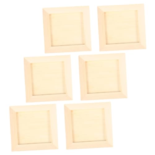 ERINGOGO 6 Stück Teiliges Bilderrahmen Holz Diy Bastelrahmen für Farbige Tonbilder Unvollendete Foto Frames für Projekte Kunsthandwerk von ERINGOGO