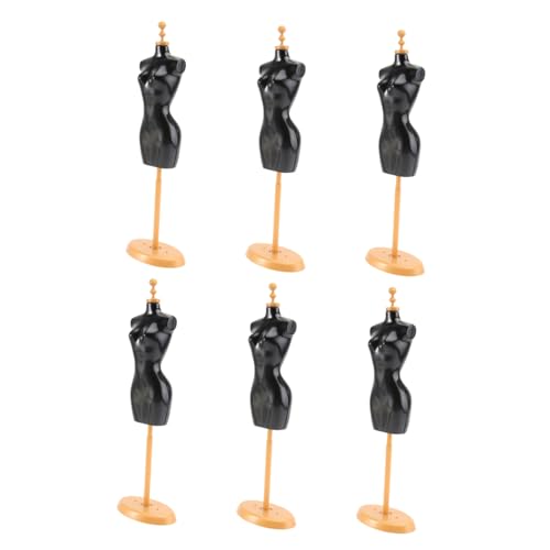 ERINGOGO 6 Stücke Hochzeit Design Kleidung Klammer Puppe Zubehör Rack Figur Form Modell Schwarz Kunststoff von ERINGOGO