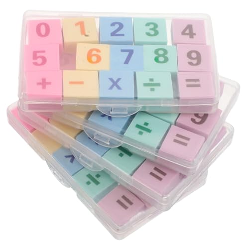 ERINGOGO 60 Stück Mathe Radiergummis Puzzle Spiel für Lustige Lernradierer Sauberes Radieren ohne Rückstände Kreative Belohnungen für Schule und Party Boxen Á von ERINGOGO