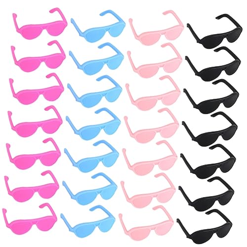 ERINGOGO 60 Stück Puppe Mini-Brille Kinderparty-Accessoires Puppenbrillen Party-Accessoires für Puppen Puppenbrille mini Miniatur-Puppenhaus-Brille Plastik von ERINGOGO