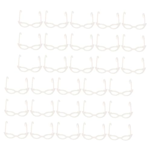 ERINGOGO 60-teiliges Puppenbrillen-requisit Weiße Dekorative Mini-Brille Zum Verkleiden Von Puppen Stilvolle Modische Requisiten Für Puppenkostüme Für Jungen Und Mädchen von ERINGOGO