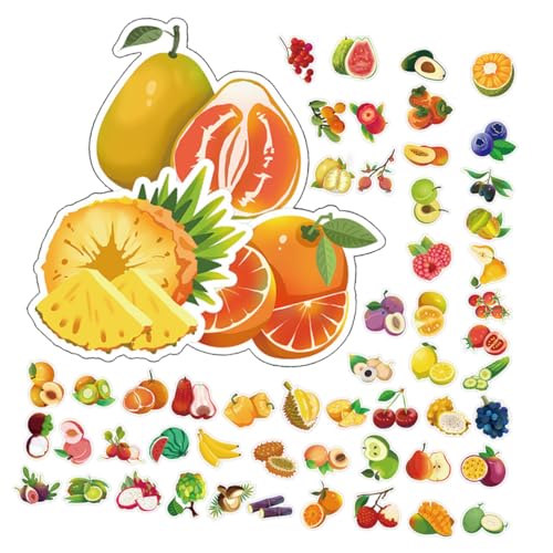 ERINGOGO 60stücke Cartoon Obst Aufkleber wasserdichte Frucht Sticker Für Laptop Notebook Koffer Und Scrapbooking Für Kreative -projekte Und Persönliche Dekoration von ERINGOGO