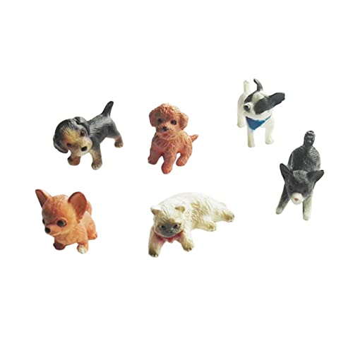 ERINGOGO 6St Mini-Spielzeug Miniaturen Figuren für Kinder Chihuahua spielfigur Miniaturstatuen Modelle Mini-Katze-Hund-Statue Mini-Haustier-Statue-Ornament Katzen und Hunde Dekorationen 3D von ERINGOGO