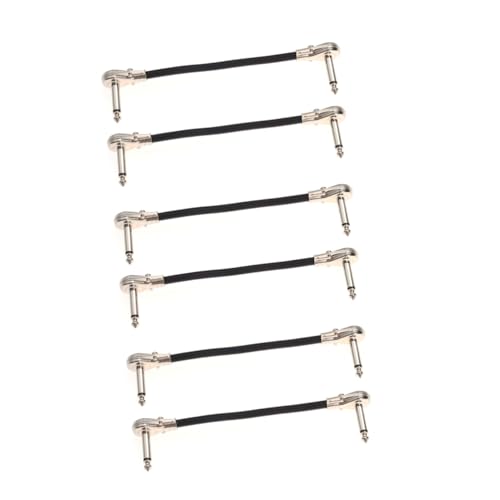 ERINGOGO 6Stücke Gitarren Patchkabel Gitarren Kabel mit Flachem Kopf und Metallsteckern für Bass und Effektpedale Hochwertiges Instrumentenkabel für Musiker von ERINGOGO