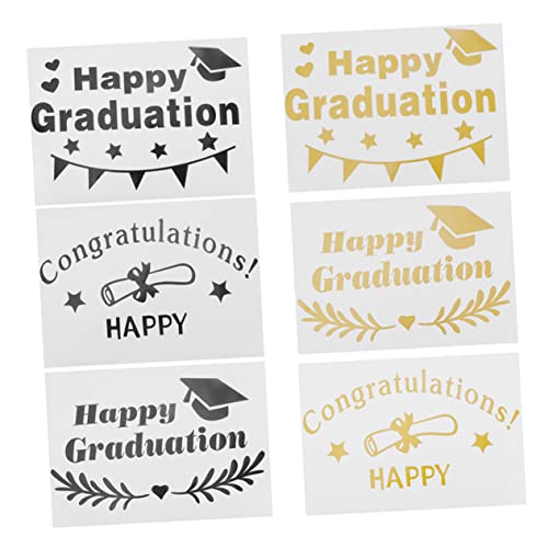 ERINGOGO 6stücke Transparente Aufkleber Für Luftballons Dekorative Party-Sticker Für Graduierungen Und Feiern Selbstklebend Farbenfroh Für Jede Abschlussfeier von ERINGOGO