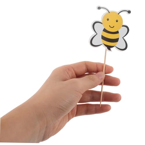 ERINGOGO 72 Stück Teiliges Bienen Cupcake Topper aus Leichte Einfache Kuchenstecker für Geburtstag Babyparty Vielseitige Bienenmotive als Süße Tortendeko von ERINGOGO