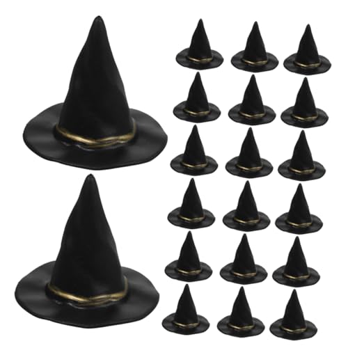 ERINGOGO 72 Stück Teiliges Hexenhüte aus Schwarzem Kunststoff Halloween Bastelbedarf für Puppenhaus Deko Party Accessoires Langlebig Farbecht für DIY Dekorationen und Halloween Feiern von ERINGOGO