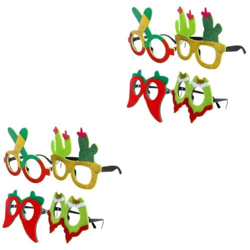 ERINGOGO 8 Stk mexikanisches brillengestell Chili-Brillengestell Requisiten für Fotoautomaten Dekor das Geschenk Festivalbrillen Brillen-Requisiten Karikatur Gläser Mexiko Brillengestelle von ERINGOGO
