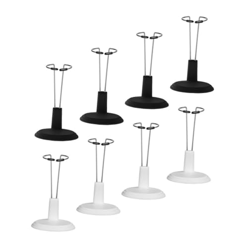 ERINGOGO 8 Stück Teiliges Puppenständer Schwarz und Weiß Stabiler Puppenhalter aus PVC für Sammlermodelle für Kinderzimmer Regal oder Schrank von ERINGOGO