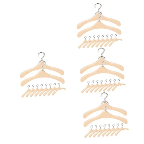 ERINGOGO 80 STK Mini-aufhänger Kleiderbügel Modelle Mini- -Requisiten Puppen Aufhänger Miniatur-aufhänger-Ornamente Minimales Aufhängermodell Zubehör Hölzern Kleidung von ERINGOGO