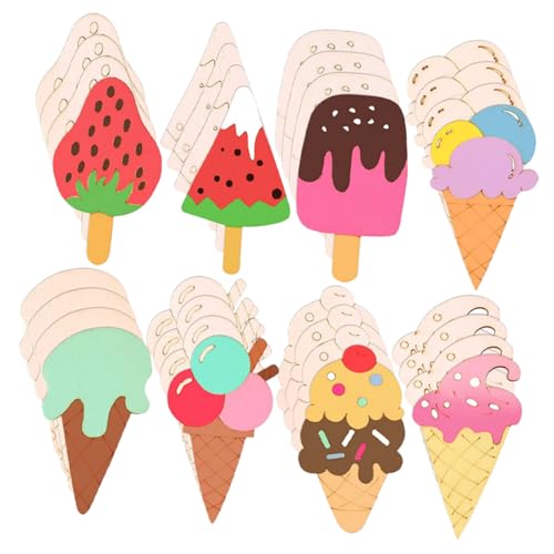 ERINGOGO 80 Stück Teiliges Holz Eiscreme Dekor Formen Je Dicke DIY Bastel Holzscheiben Glatte Sichere Holz Ausschnitte für Malen und Kreative Gestaltung ERINGOGO 80 Stück Teiliges Holz Eiscreme Dekor Formen Je Dicke DIY Bastel Holzscheiben Glatte Sichere Holz Ausschnitte für Malen und Kreative Gestaltung von ERINGOGO
