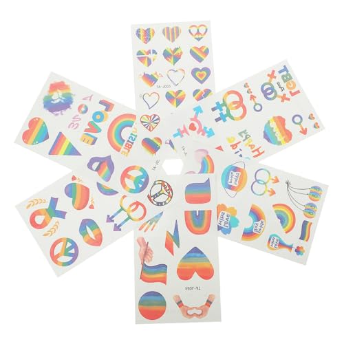 ERINGOGO 8blätter Pride Aufkleber LGBT Transfer Decals Für Dekoration Regenbogen Sticker Für Partys Geschenkideen Und Kreative Projekte Für Pride-feiern von ERINGOGO