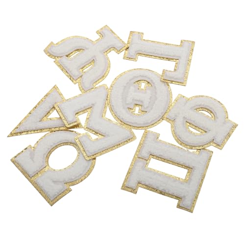 ERINGOGO 8stücke Chenille Griechische Buchstaben Patches Mit Goldstickerei Für -bastelprojekte Kleidung Hüte Und Rucksäcke Reparieren Von Jeans Und Taschen von ERINGOGO