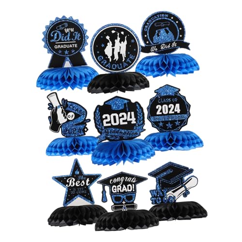 ERINGOGO 9stücke Teiliges Blaue Graduation Honeycomb Tischdekoration Festliche Abschlussfeier Deko Für Graduation Party Kreative Tischmittelstücke ERINGOGO 9stücke Teiliges Blaue Graduation Honeycomb Tischdekoration Festliche Abschlussfeier Deko Für Graduation Party Kreative Tischmittelstücke von ERINGOGO