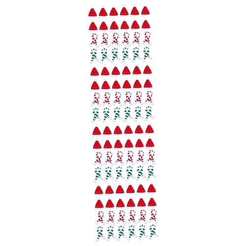 ERINGOGO 96 Stk Mini-weihnachtsschal Mini-weihnachtsmützen Weihnachtliche Bestecktasche Weihnachtsbesteckhalter Mini-weihnachtsmann-schal Krippenschmuck Stoff Kleiner Schal Weinflasche von ERINGOGO
